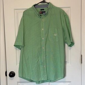 Chaps Casual Green Button-Down Shirt